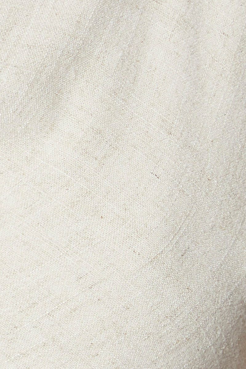 Beige Crop Top Cowl Neck Linen Blend - Image 6