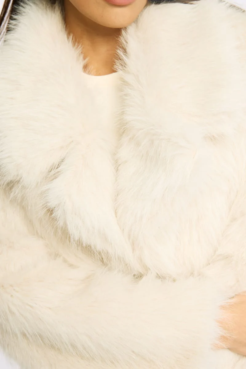 Beige Faux Fur Jacket - Image 6
