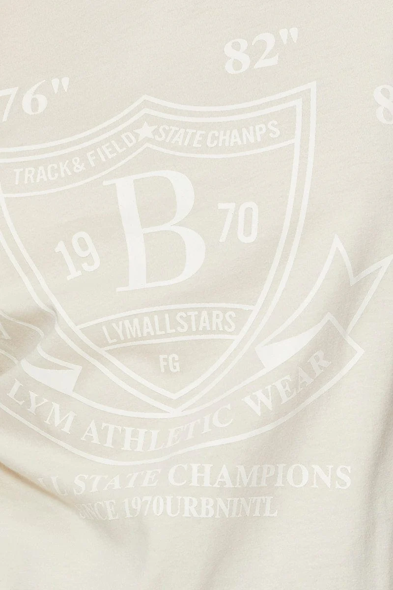 Beige Graphic T-Shirt Short Sleeve - Image 6