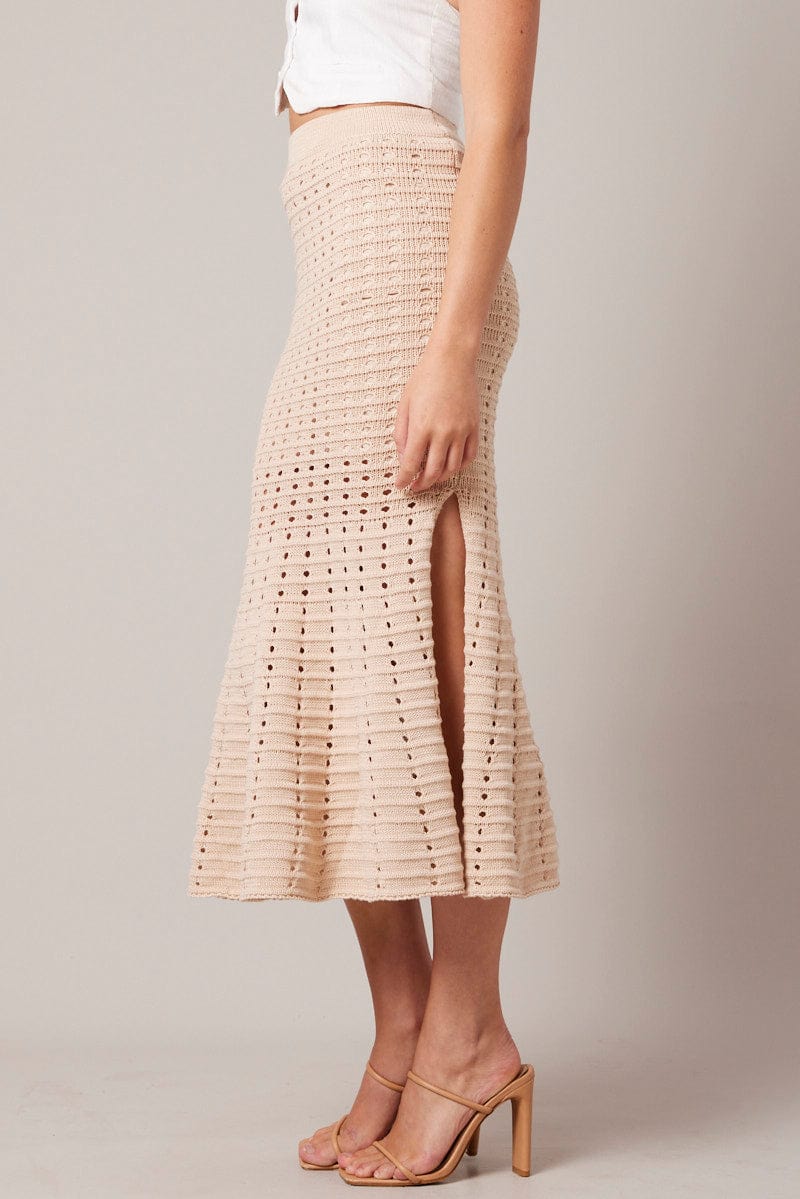 Beige Knit Skirt Crochet - Image 4
