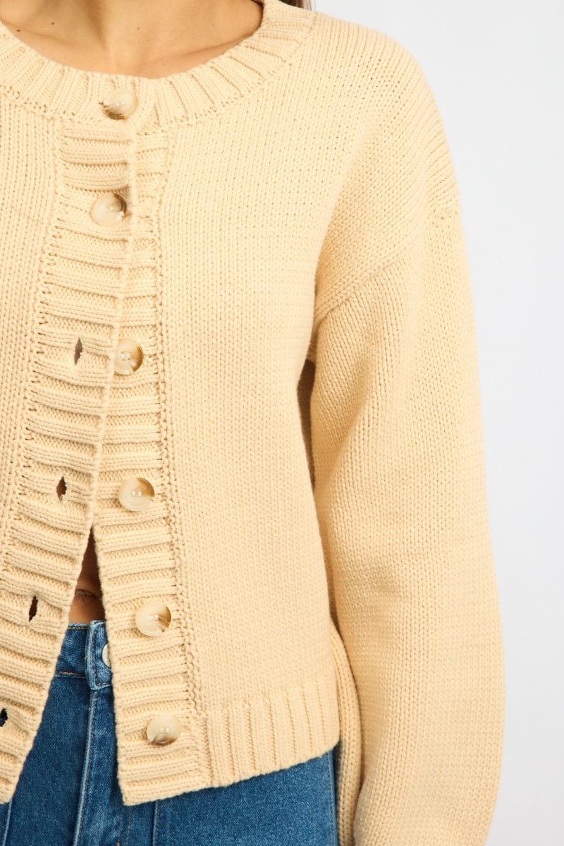 Beige Oversized Cardigan Long Sleeve - Image 5
