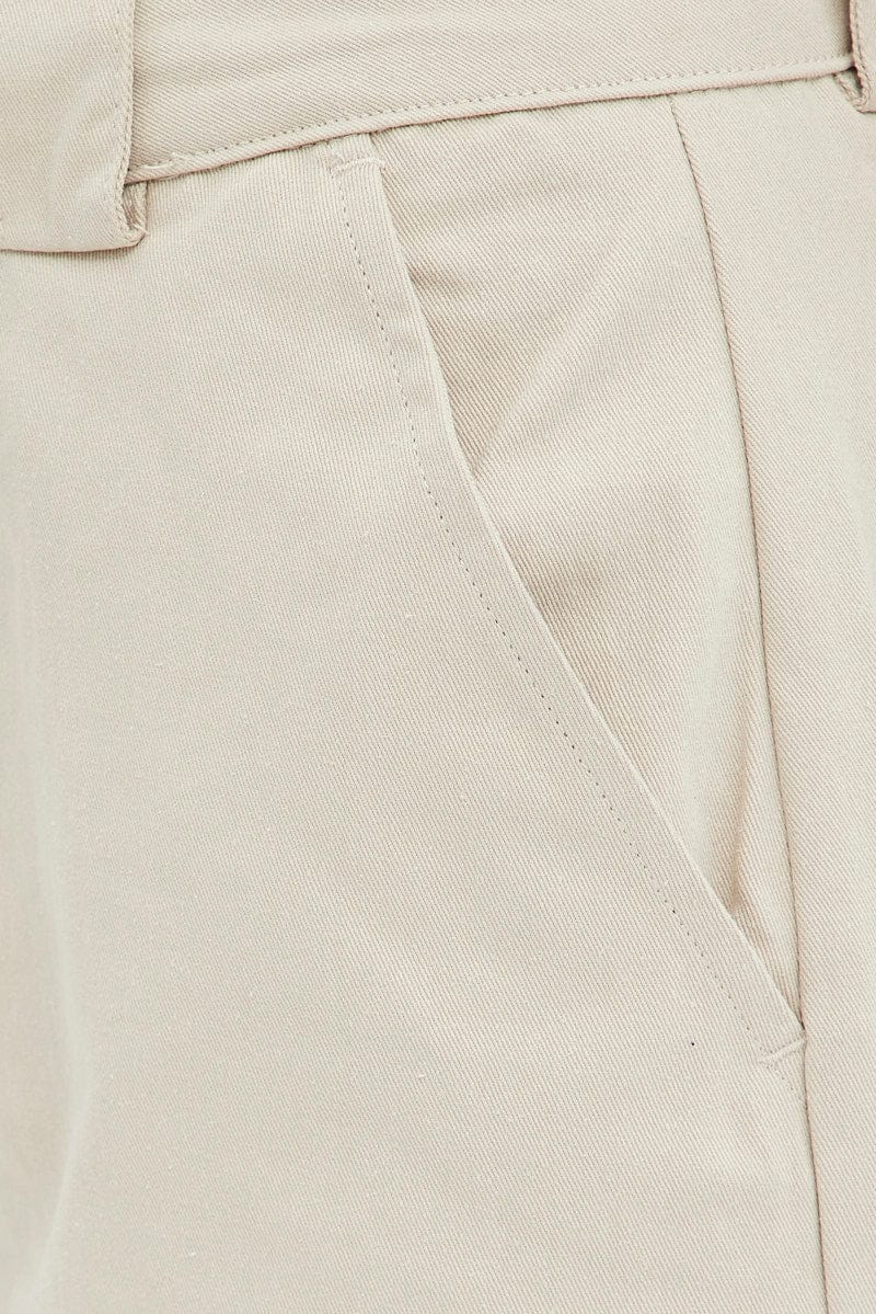 Beige Pant Straight Leg Turned Down Waist - Image 6