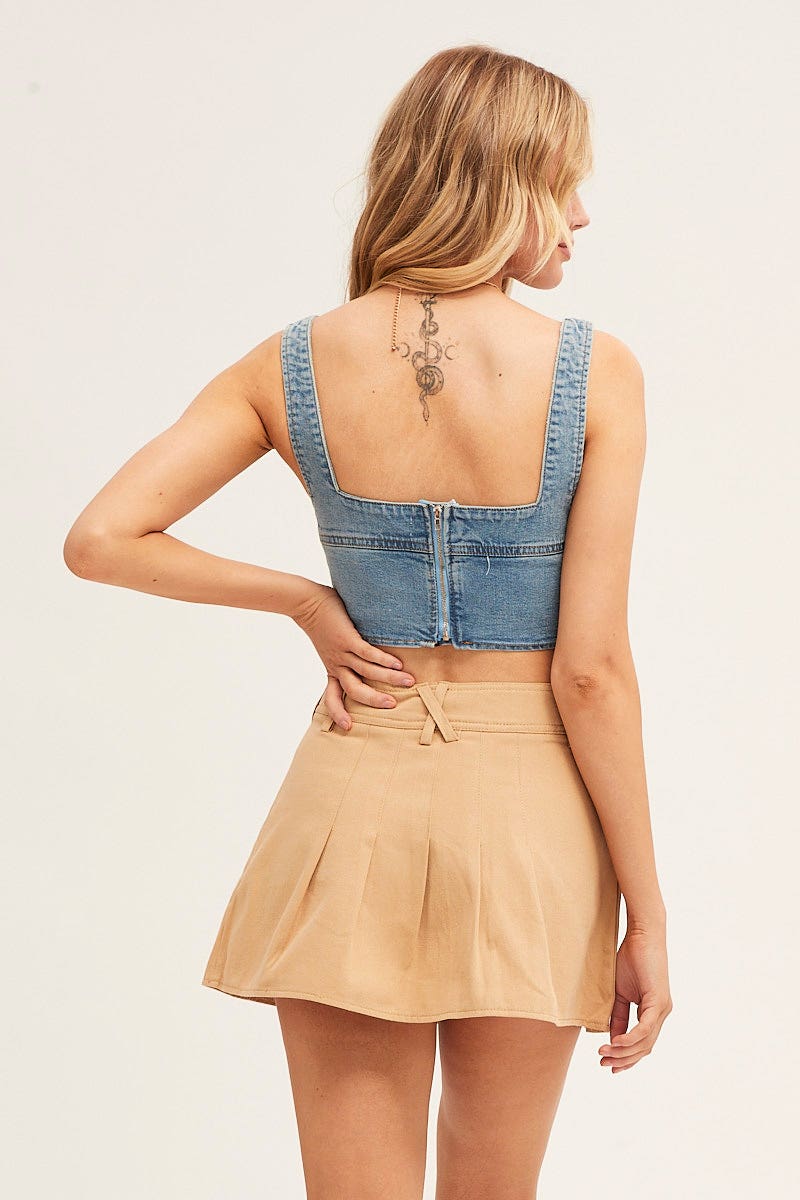 Beige Pleated Tennis Skirt - Image 11