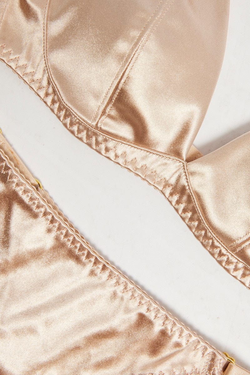 Beige Satin Lingerie Set - Image 2