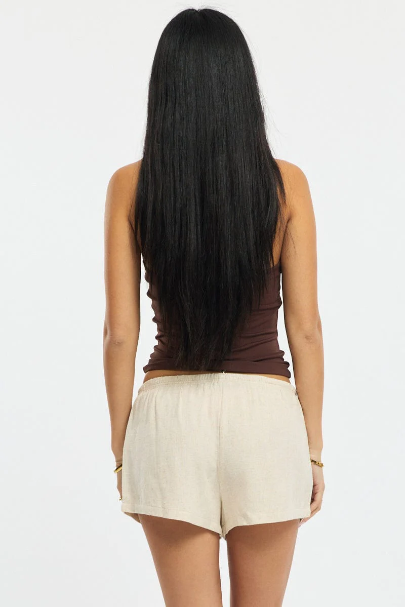 Beige Shorts Elasticated Waist - Image 5