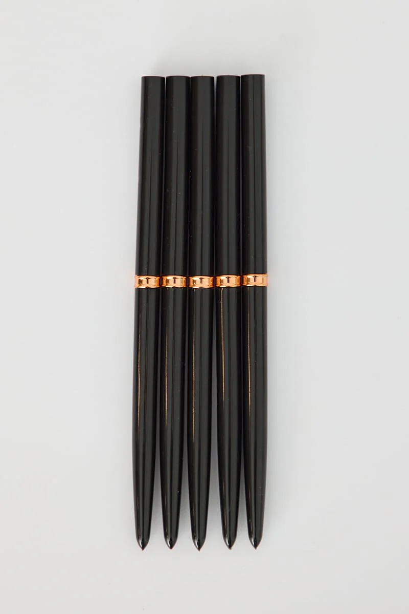 Black 5 Pcs Nail Paint Liner Brush Set - Image 2