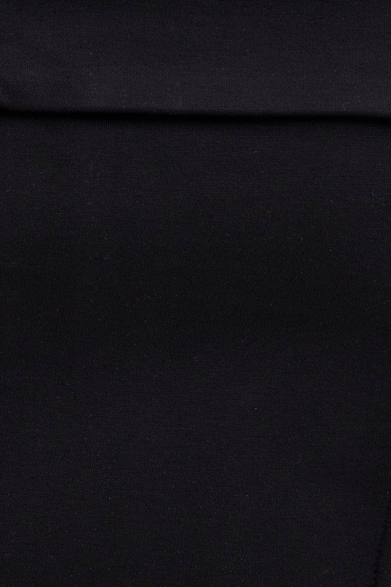 Black Bandeau Top Crop Ponte - Image 6