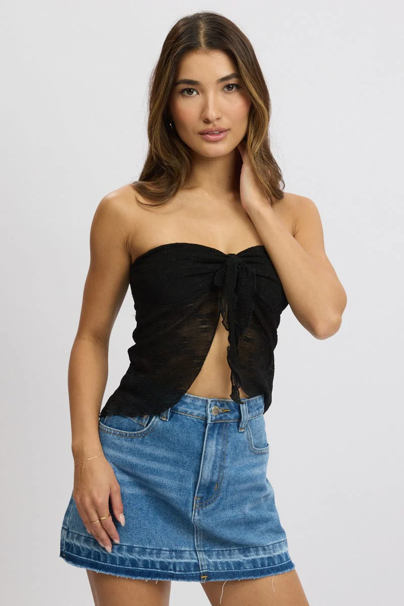 Black Bandeau Top Lace - Image 3