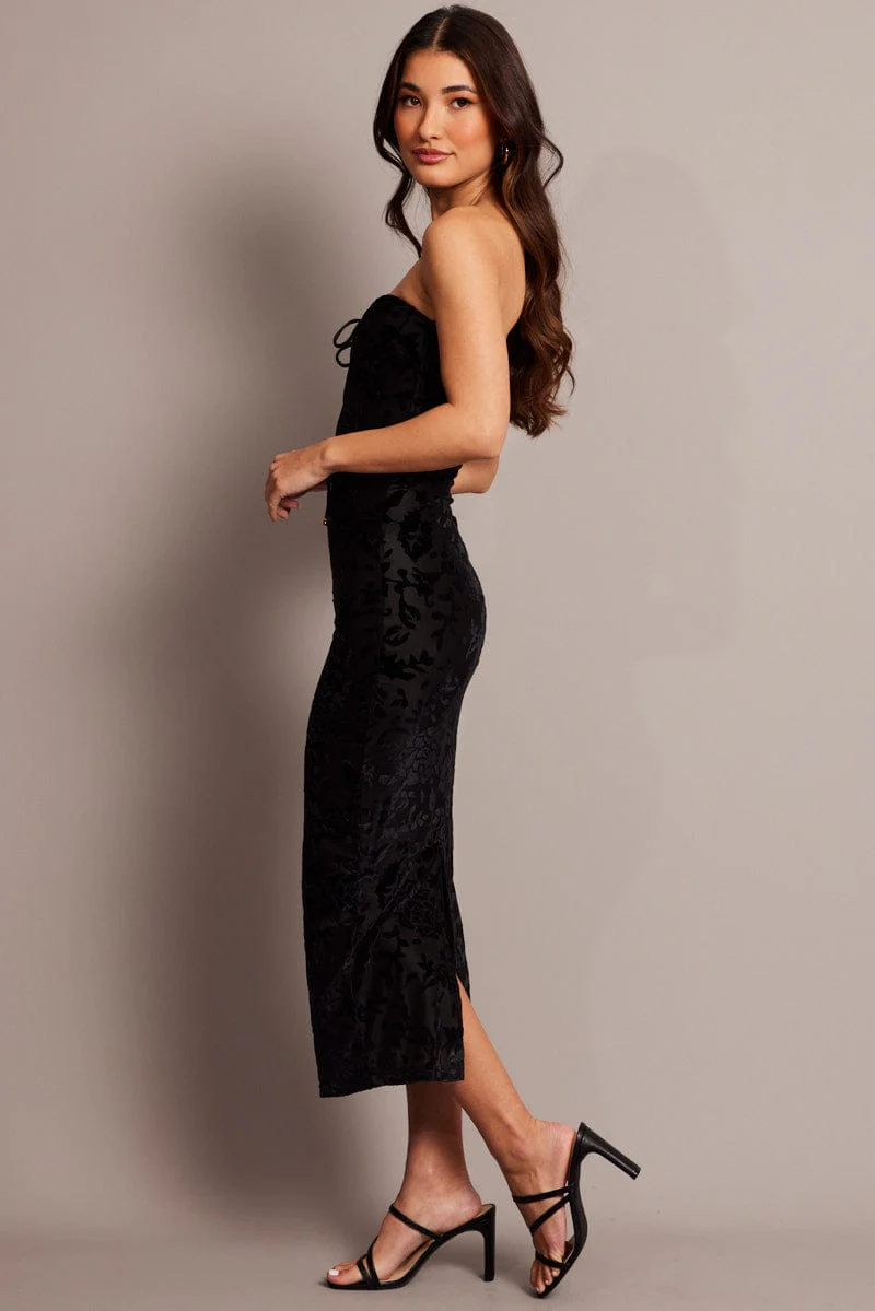 Black Bodycon Dress Burnout - Image 4