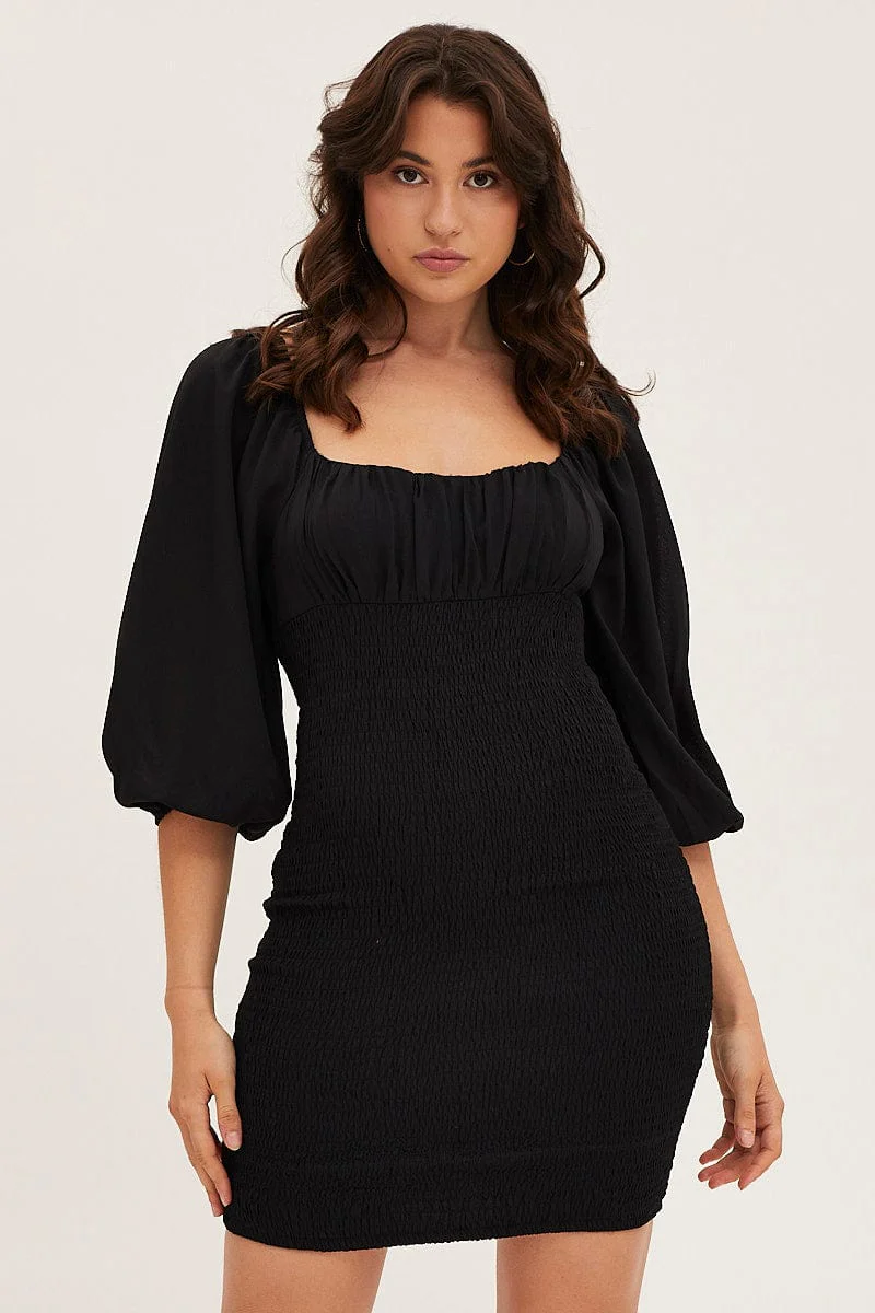 Black Bodycon Dress - Image 3