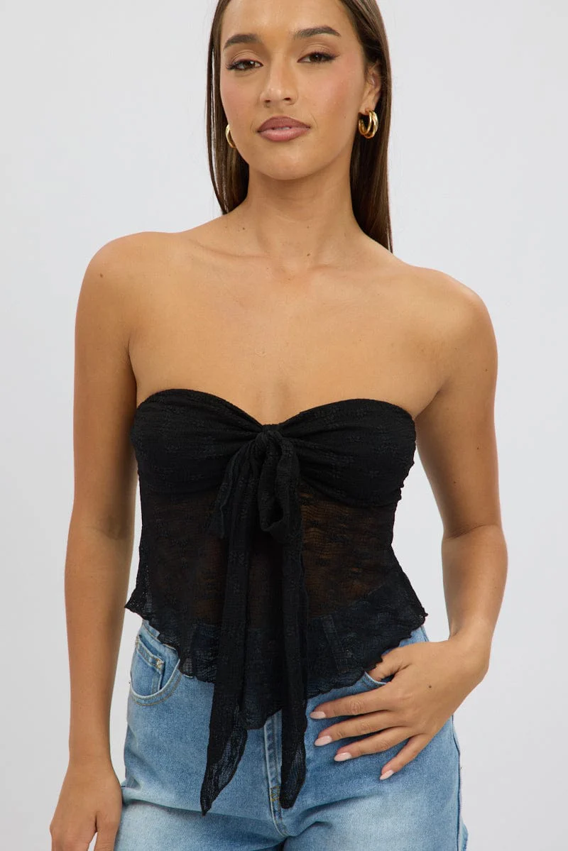 Black Boob Tube Top Lace - Image 3