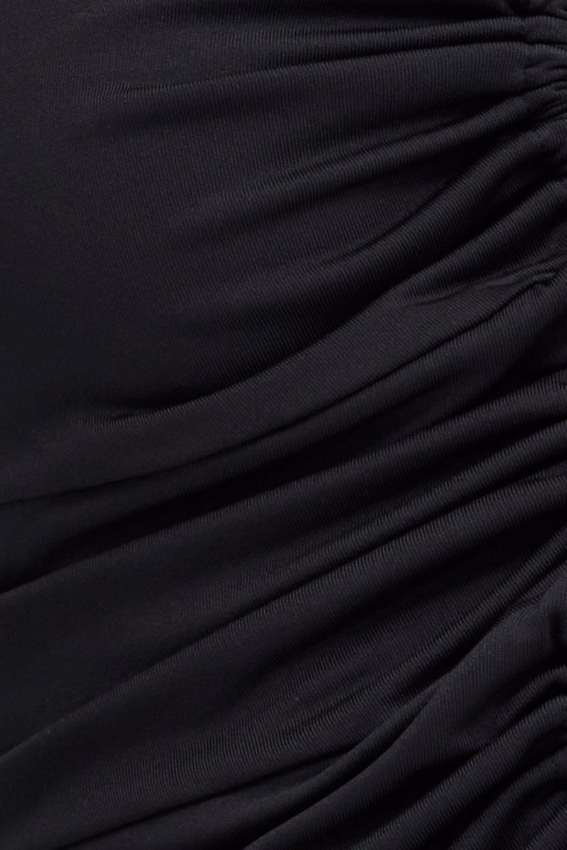 Black Bralette Crop Top V Neck Keyholes Details - Image 6