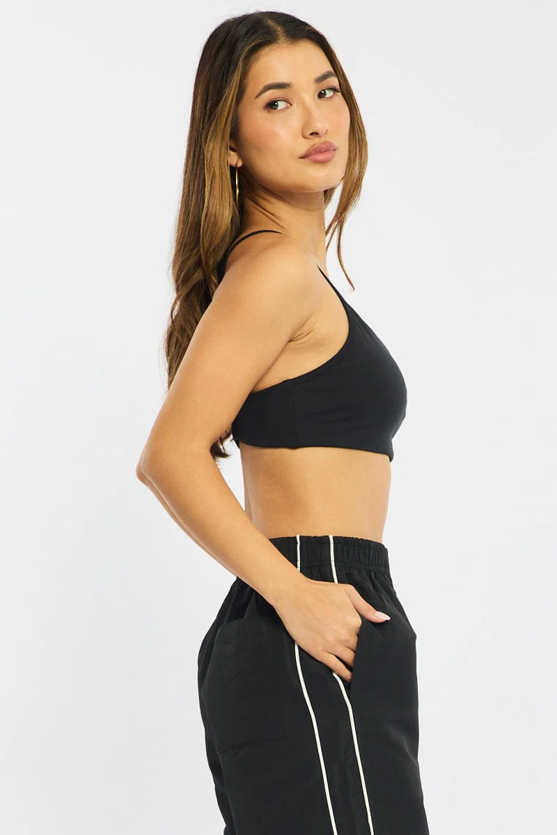 Black Bralette Cropped Scoop Neck - Image 4