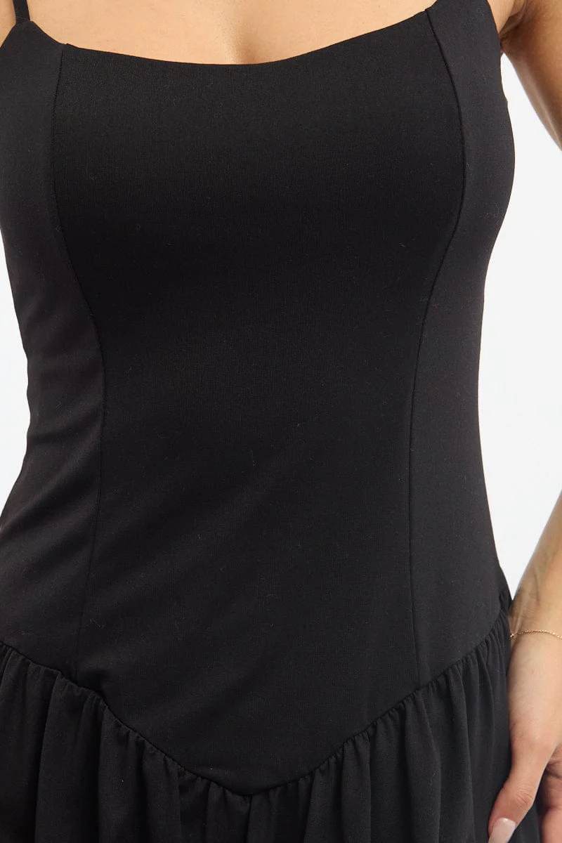 Black Bubble Mini Dress Supersoft - Image 5