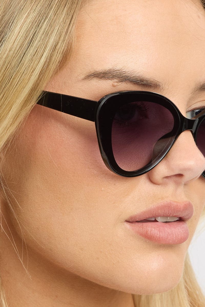 Black Cat Eye Sunglasses - Image 2