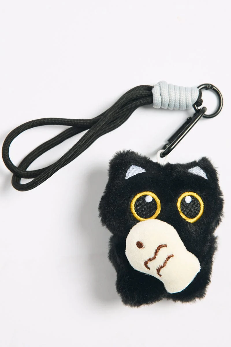 Black Cat Keyring Bag Charm - Image 3