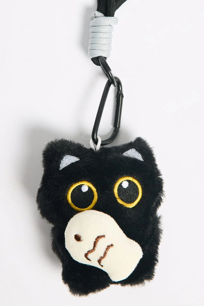 Black Cat Keyring Bag Charm - Image 4