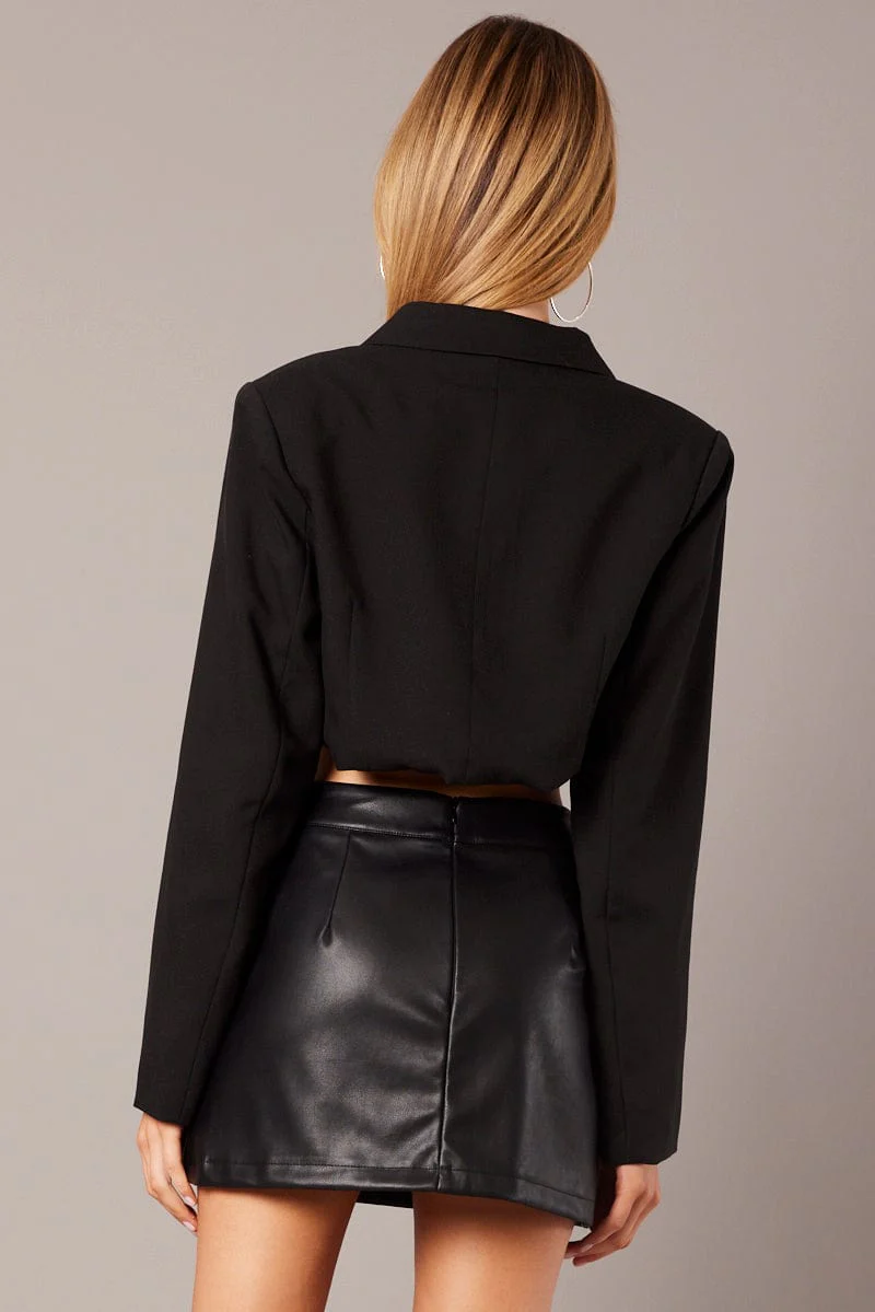 Black Crop Blazer Jacket - Image 5