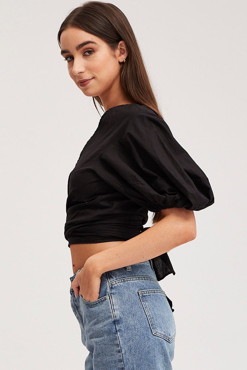 Black Crop Bolero Short Sleeve - Image 5