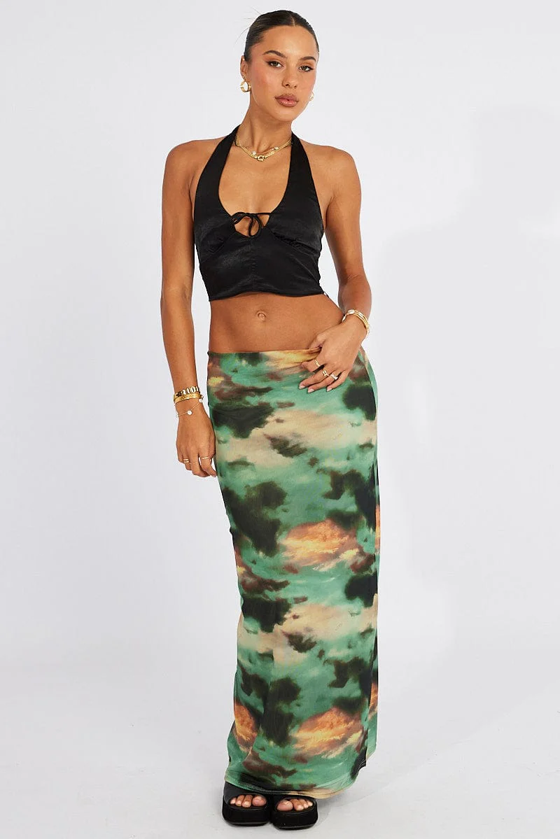 Black Crop Top Halter - Image 3