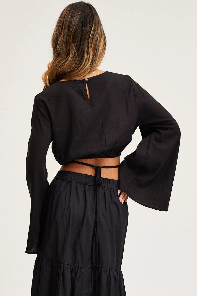 Black Crop Top Long Sleeve - Image 6