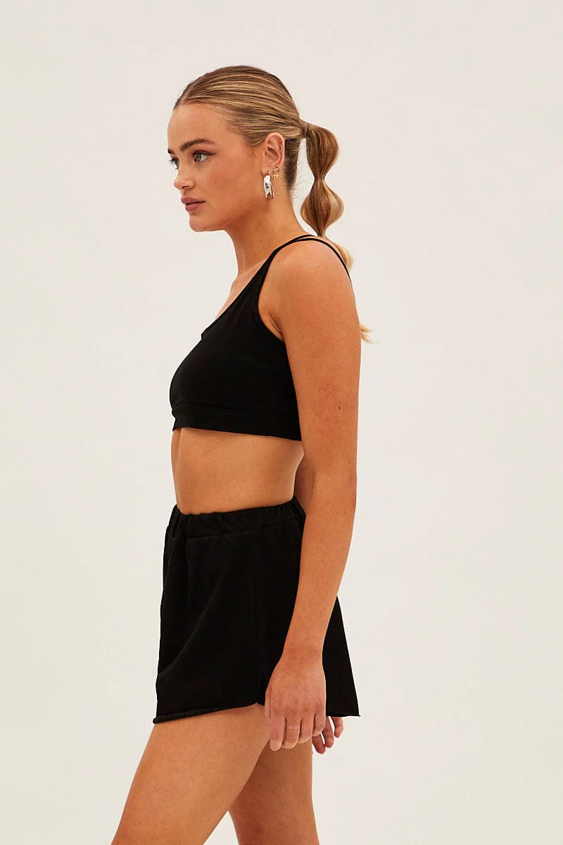 Black Crop Top Loungewear Set - Image 4