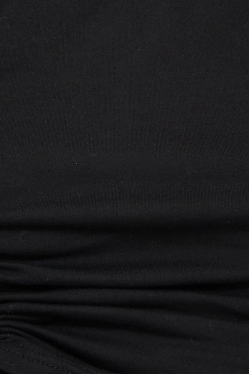 Black Crop Top Side Drawstring - Image 6