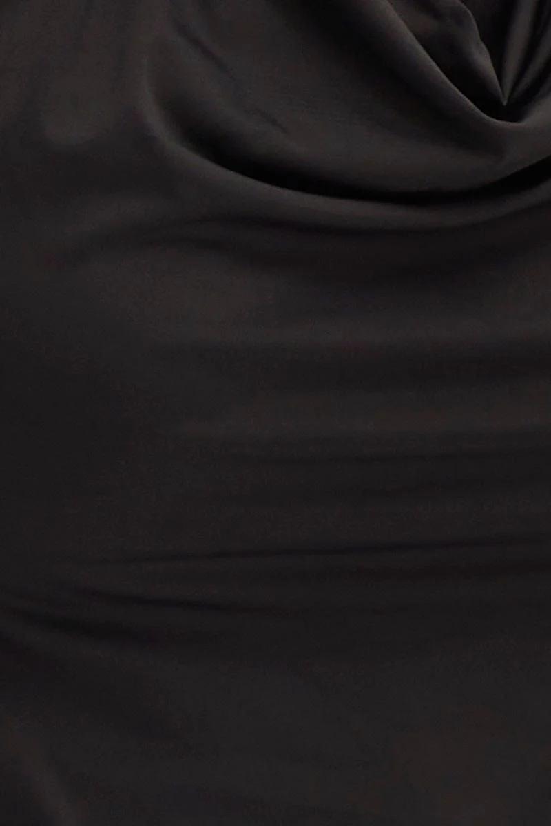 Black Dip Hem Cowl Neck Top - Image 8