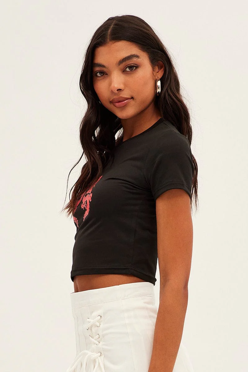Black Dragon Graphic Crop Top - Image 4