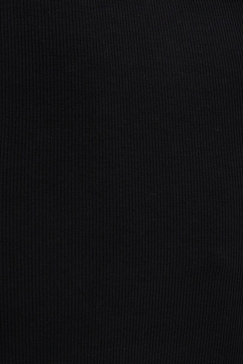 Black Dress Long Sleeve Cut Out Details Bodycon Rib - Image 6