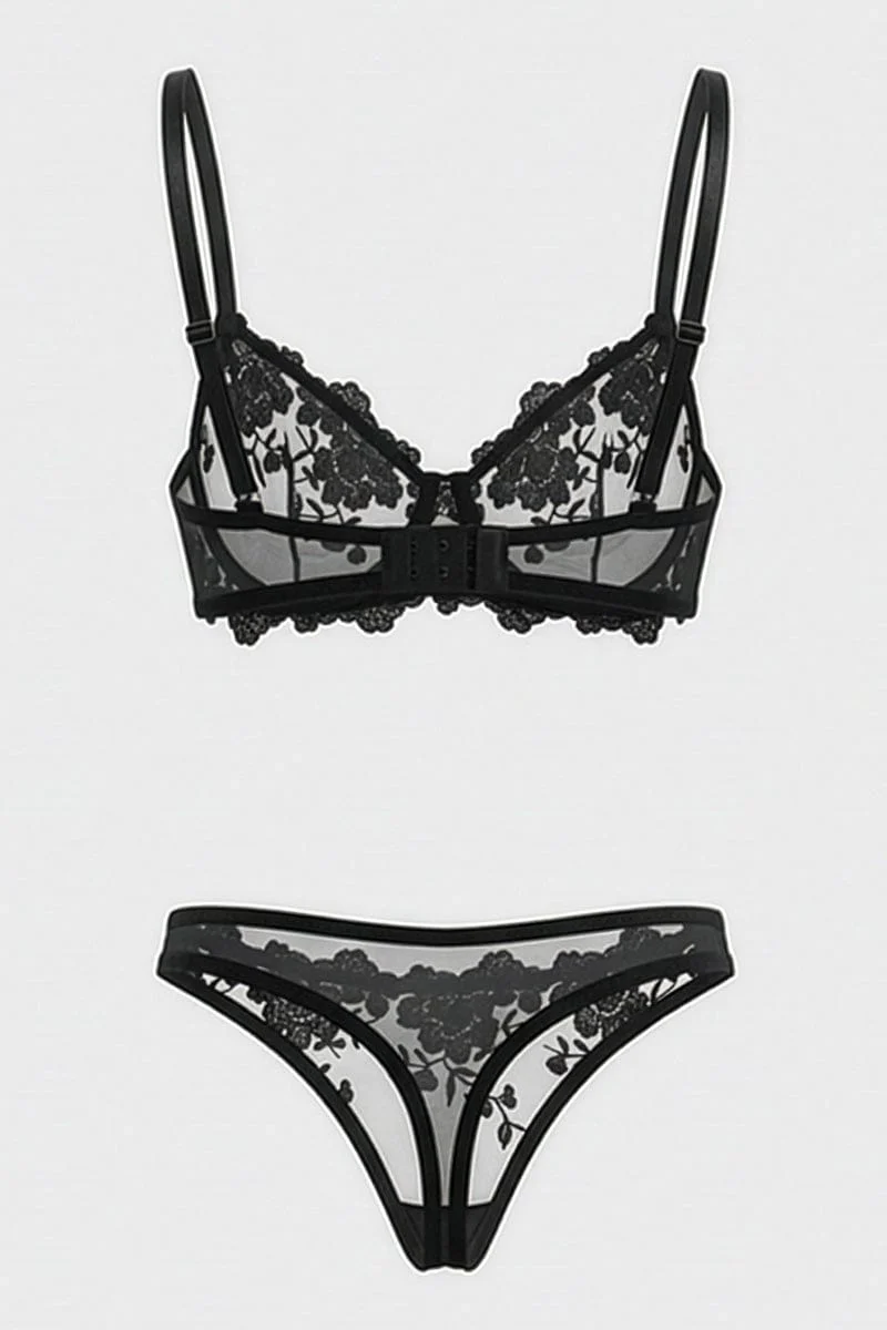 Black Embroidery Lingerie Se - Image 2