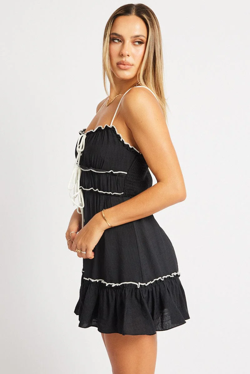 Black Fit And Flare Dress Mini - Image 4