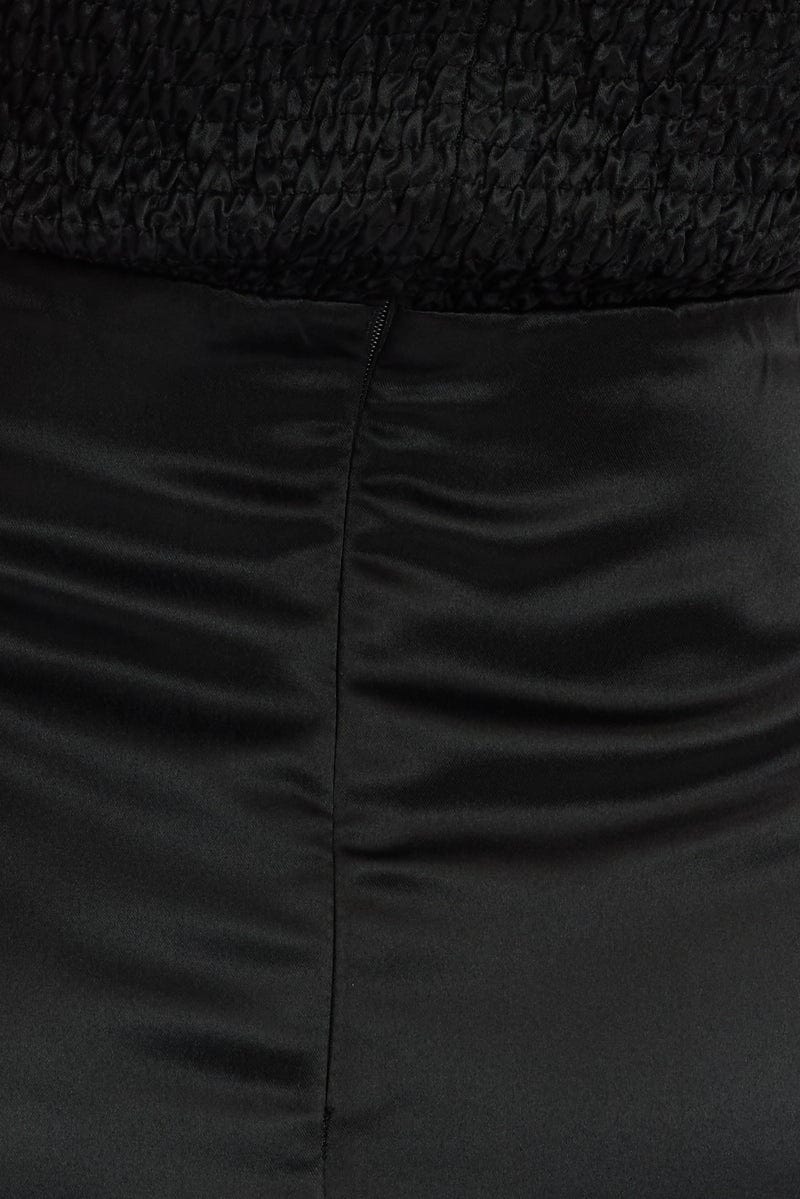 Black Fit And Flare Dress Ribbon Detail - Image 6