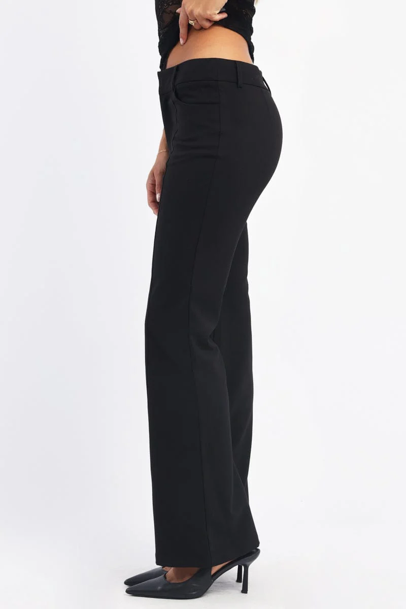Black Flare Leg Pants - Image 3