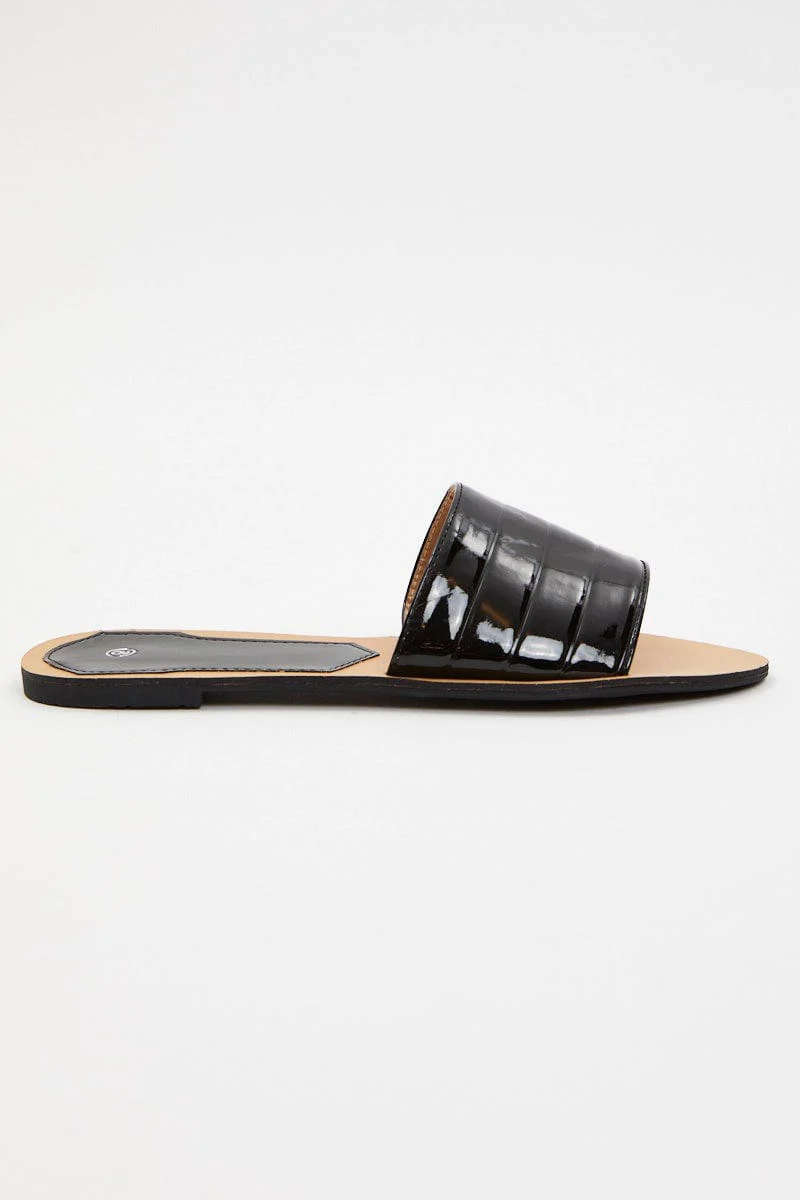 Black Flat Slides - Image 4