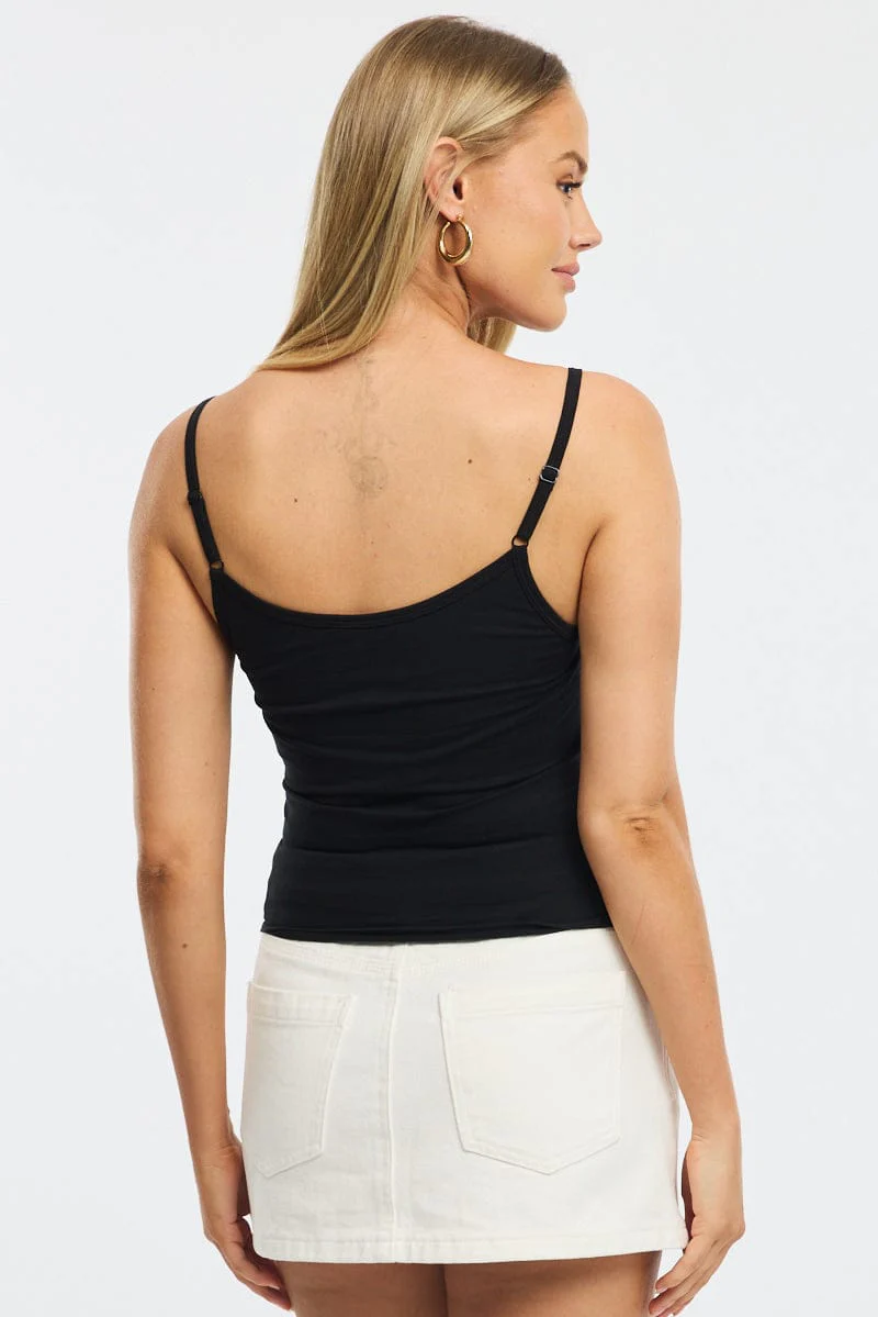 Black Graphic Cami Singlet - Image 4