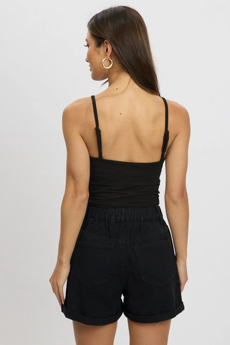 Black Graphic Halter Neck Top - Image 5