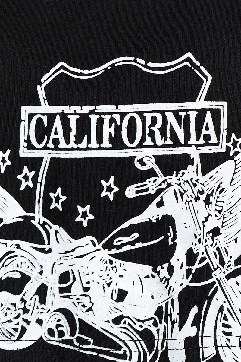 Black Graphic T Shirt Short Sleeve - Image 6