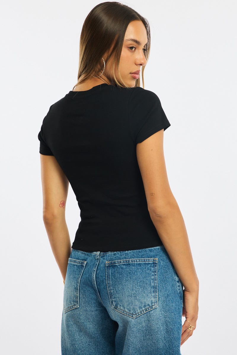 Black Graphic Tee Short Sleeve - Image 4