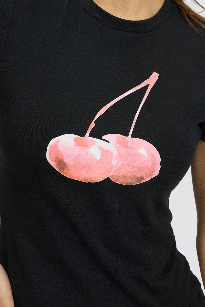 Black Graphic Tee Short Sleeve - Image 6