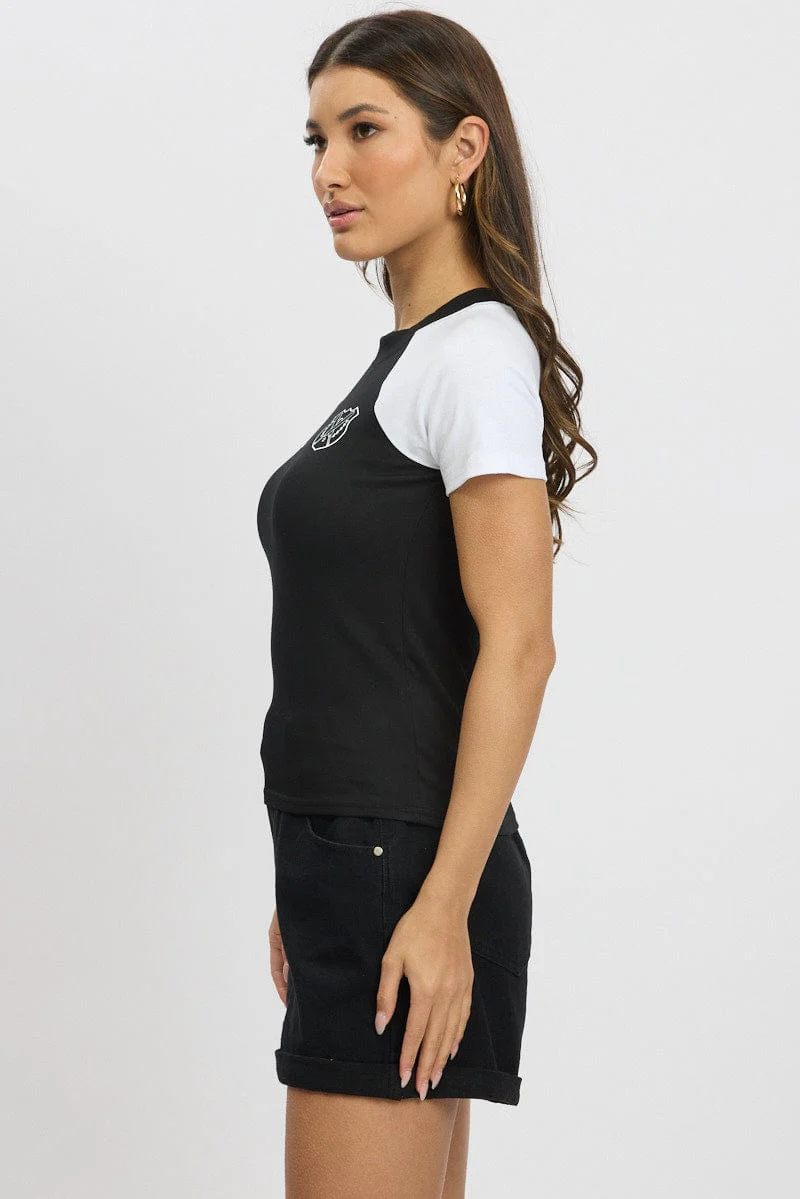 Black Graphic Tee Short Sleeve - Image 4