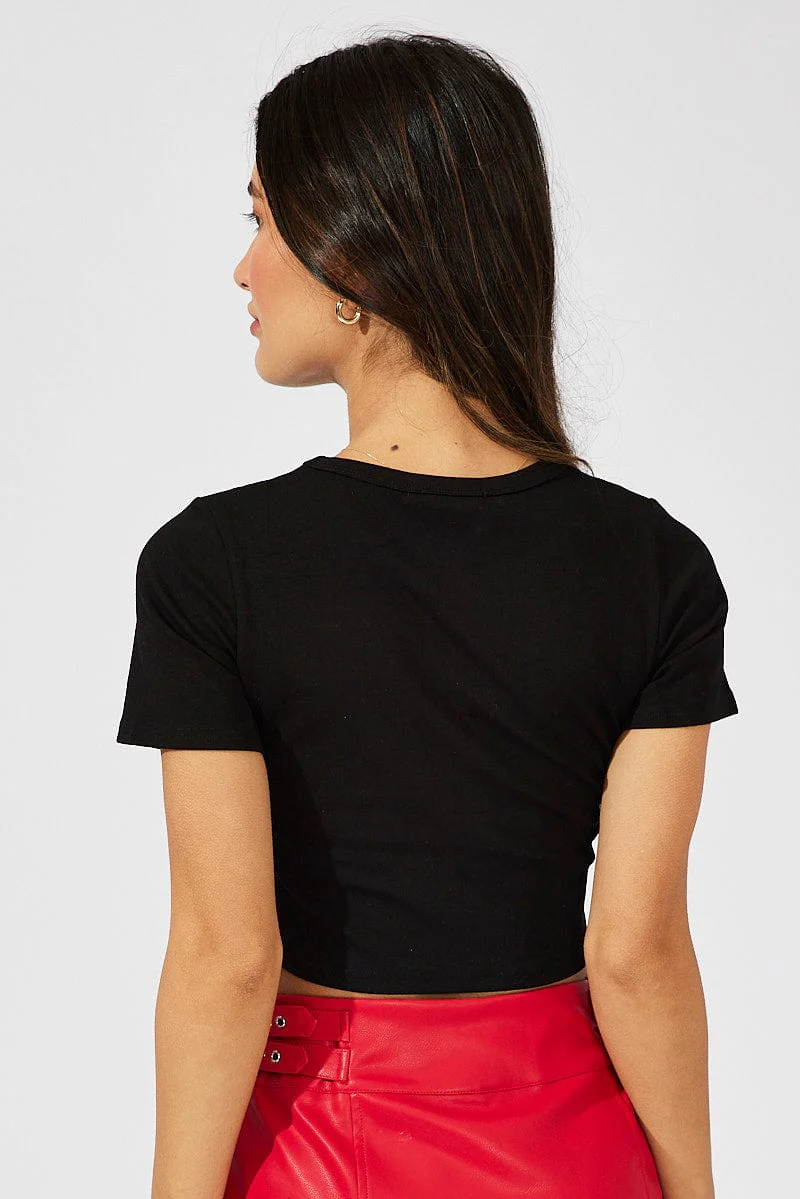 Black Halloween Tee Witch Slogan Crop Baby T-shirt - Image 6