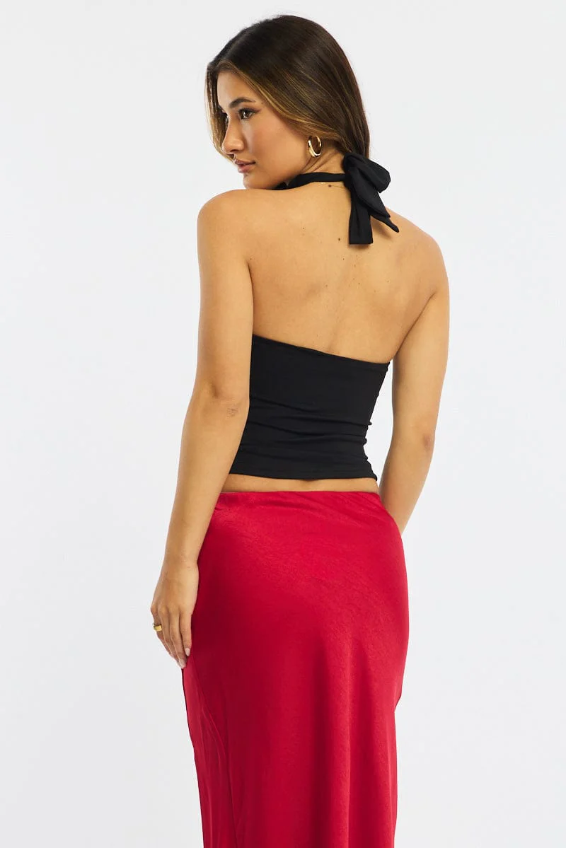 Black Halter Neck Top Supersoft - Image 4