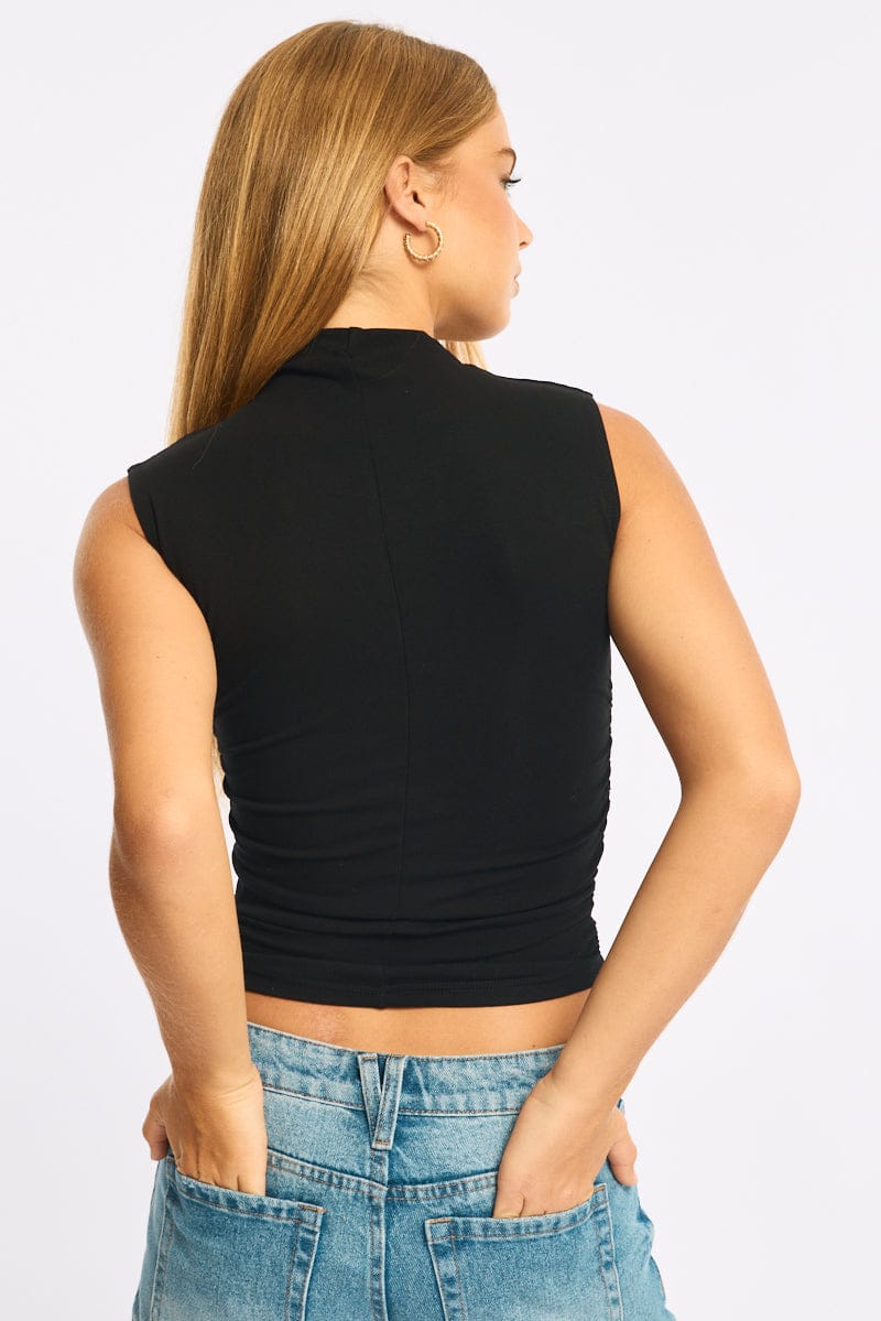Black High Neck Top Sleeveless - Image 5