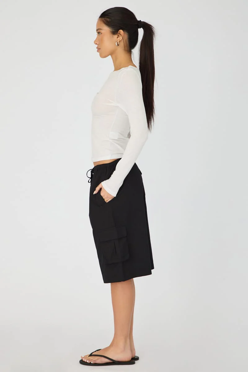 Black Knee Length Shorts - Image 4