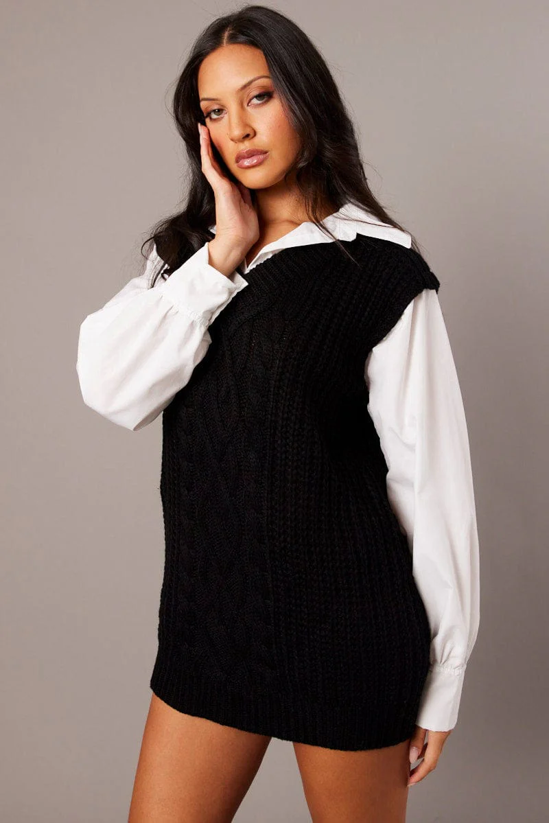 Black Knit Top Jumper - Image 3