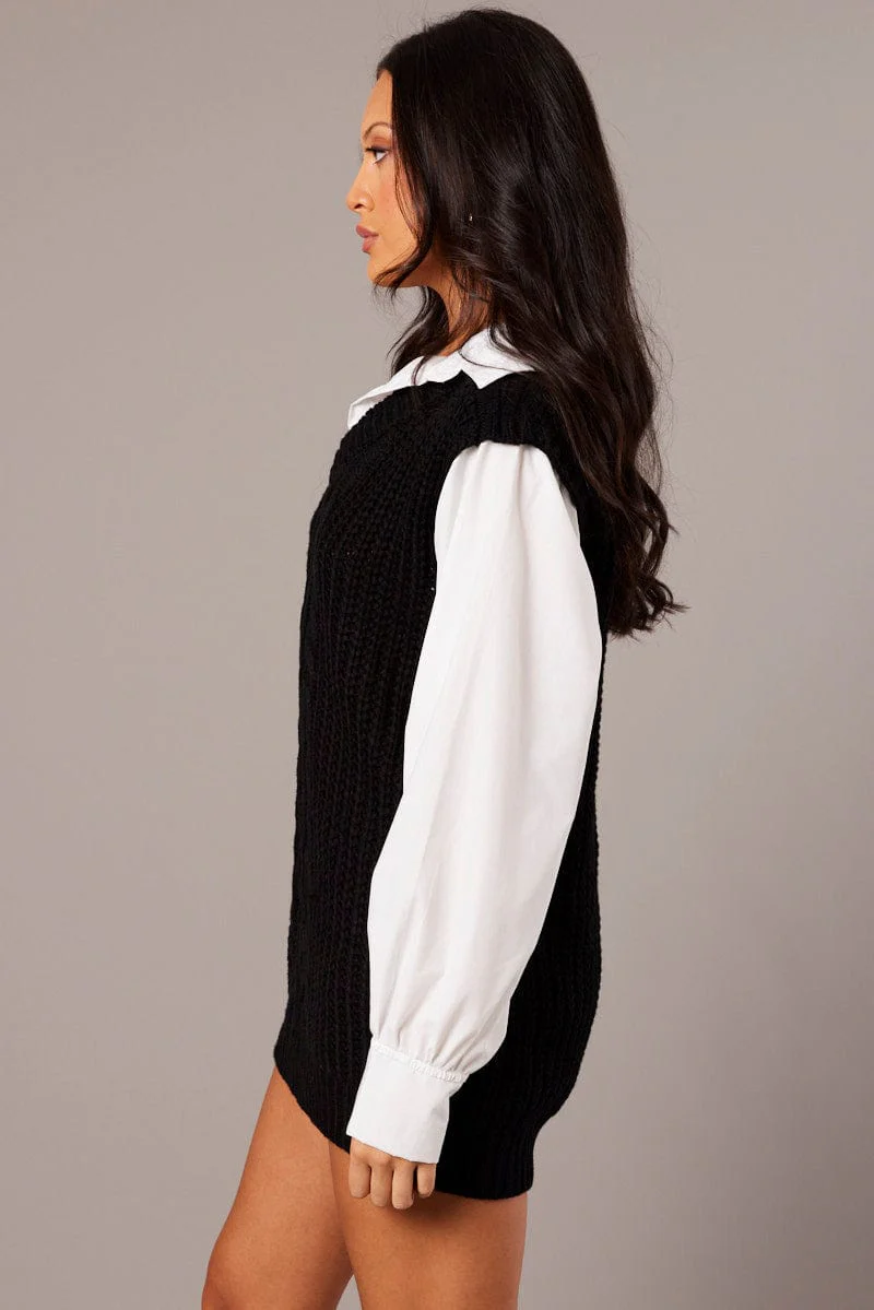 Black Knit Top Jumper - Image 4
