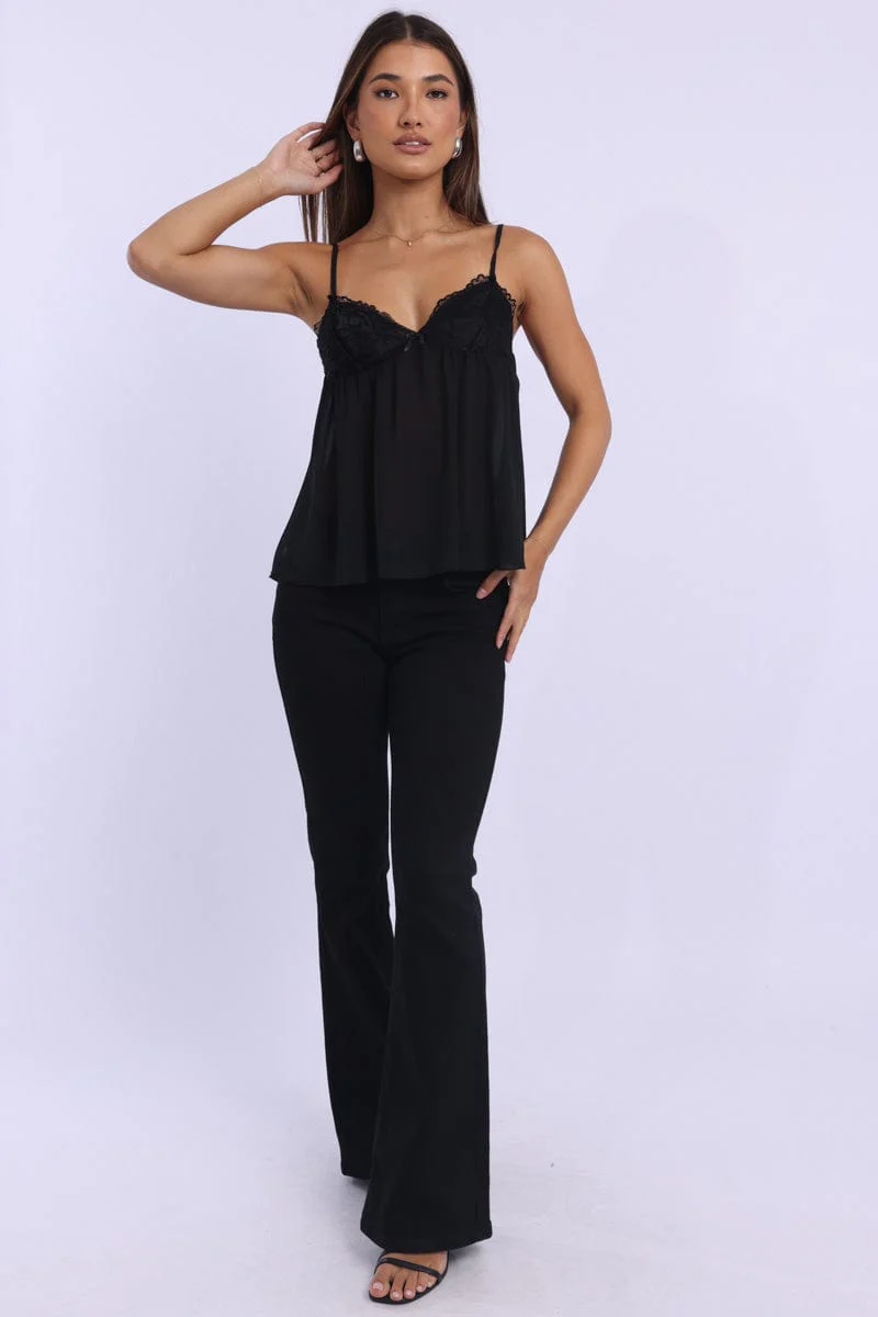 Black Lace Cami Sleeveless Sweetheart - Image 2