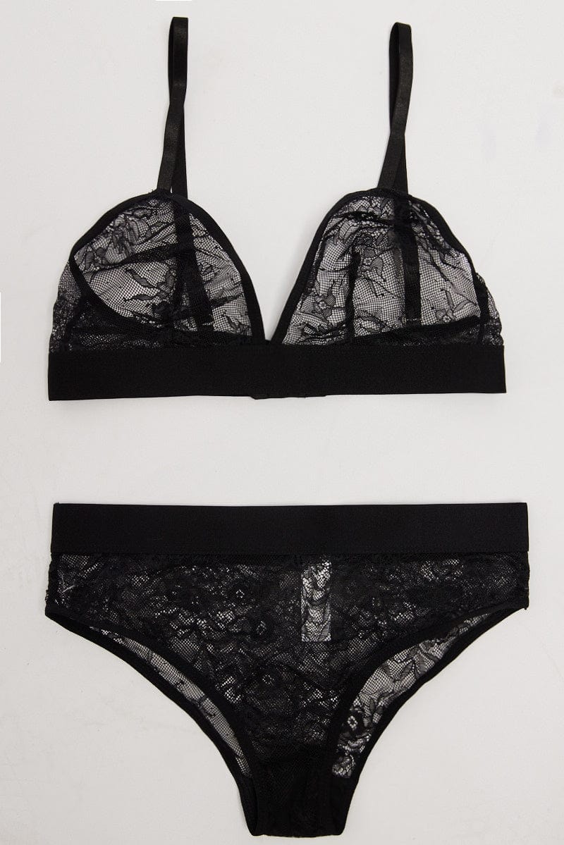 Black Lace Lingerie Set