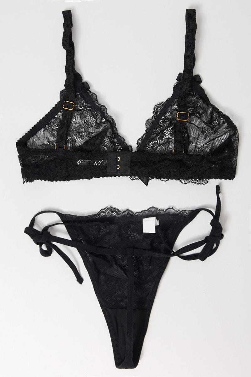 Black Lace Lingerie Set - Image 2